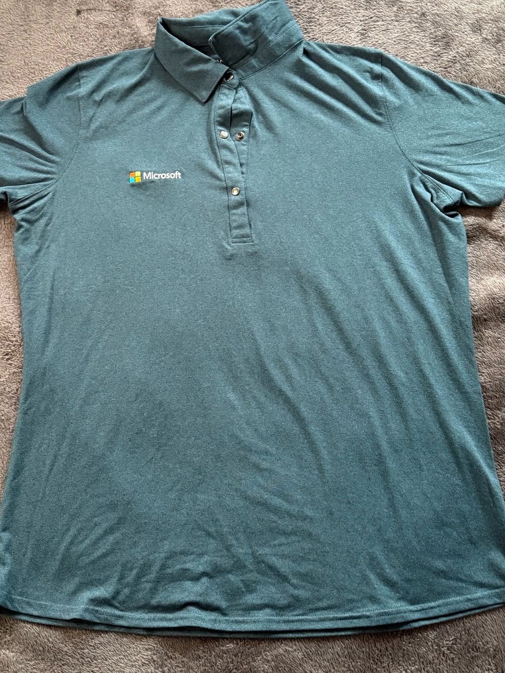 New! Microsoft Women's Teal-Green Polo Shirt with Embroidered Logo